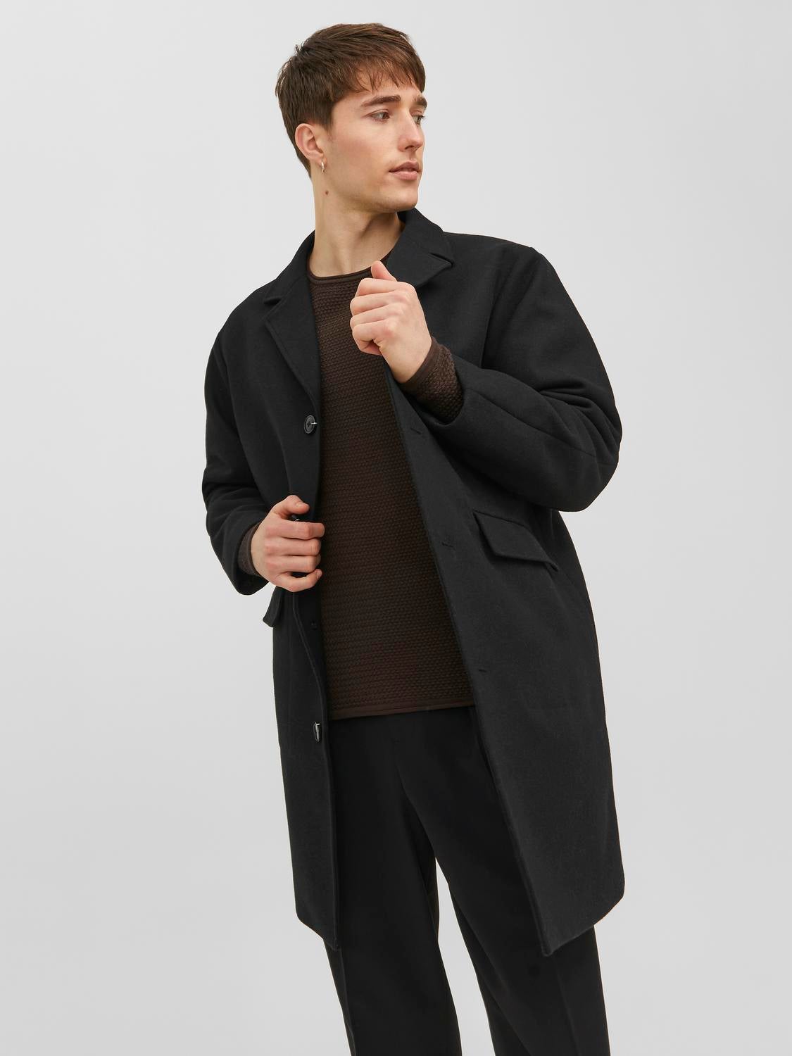 Mens longline deals wool coat