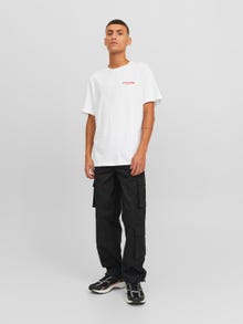 Jack & Jones Logo Kruhový výstřih Tričko -White - 12238844