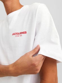 Jack & Jones Logo Crew neck T-shirt -White - 12238844