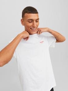 Jack & Jones Logo Kruhový výstřih Tričko -White - 12238844