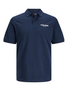 Jack & Jones Logo Shirt collar T-shirt -Navy Blazer - 12238848