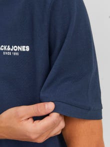 Jack & Jones Logotipas Košelio apykaklė Marškinėliai -Navy Blazer - 12238848