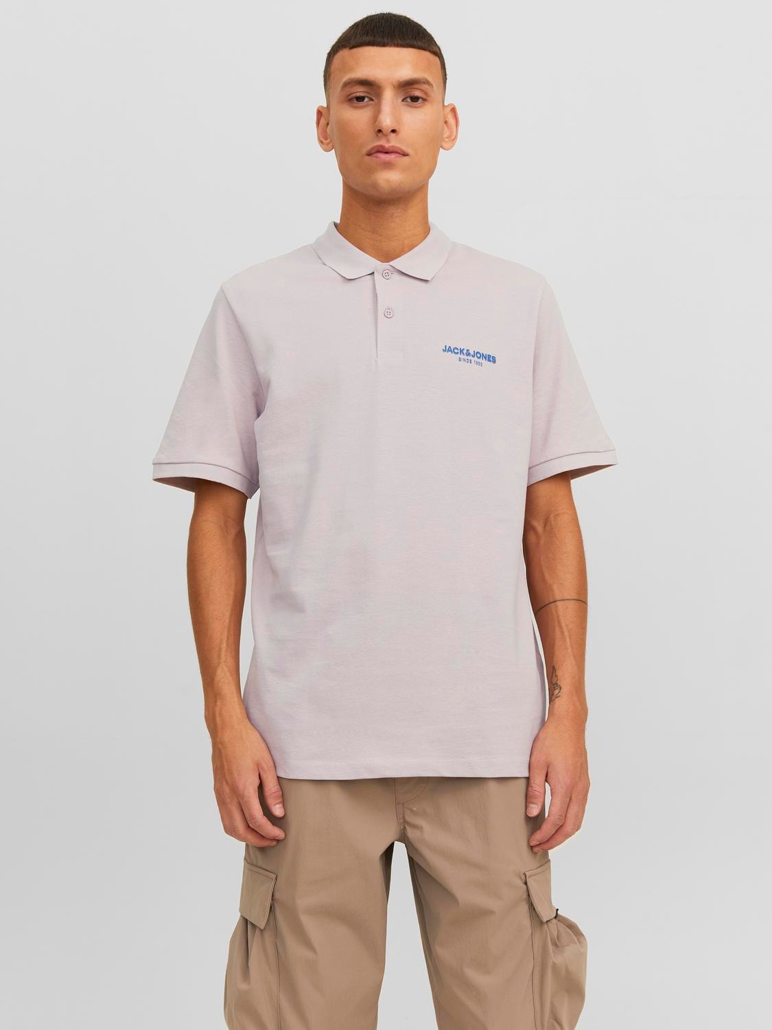 Jack & Jones Logo Skjortekrave Polo -Violet Ice - 12238848