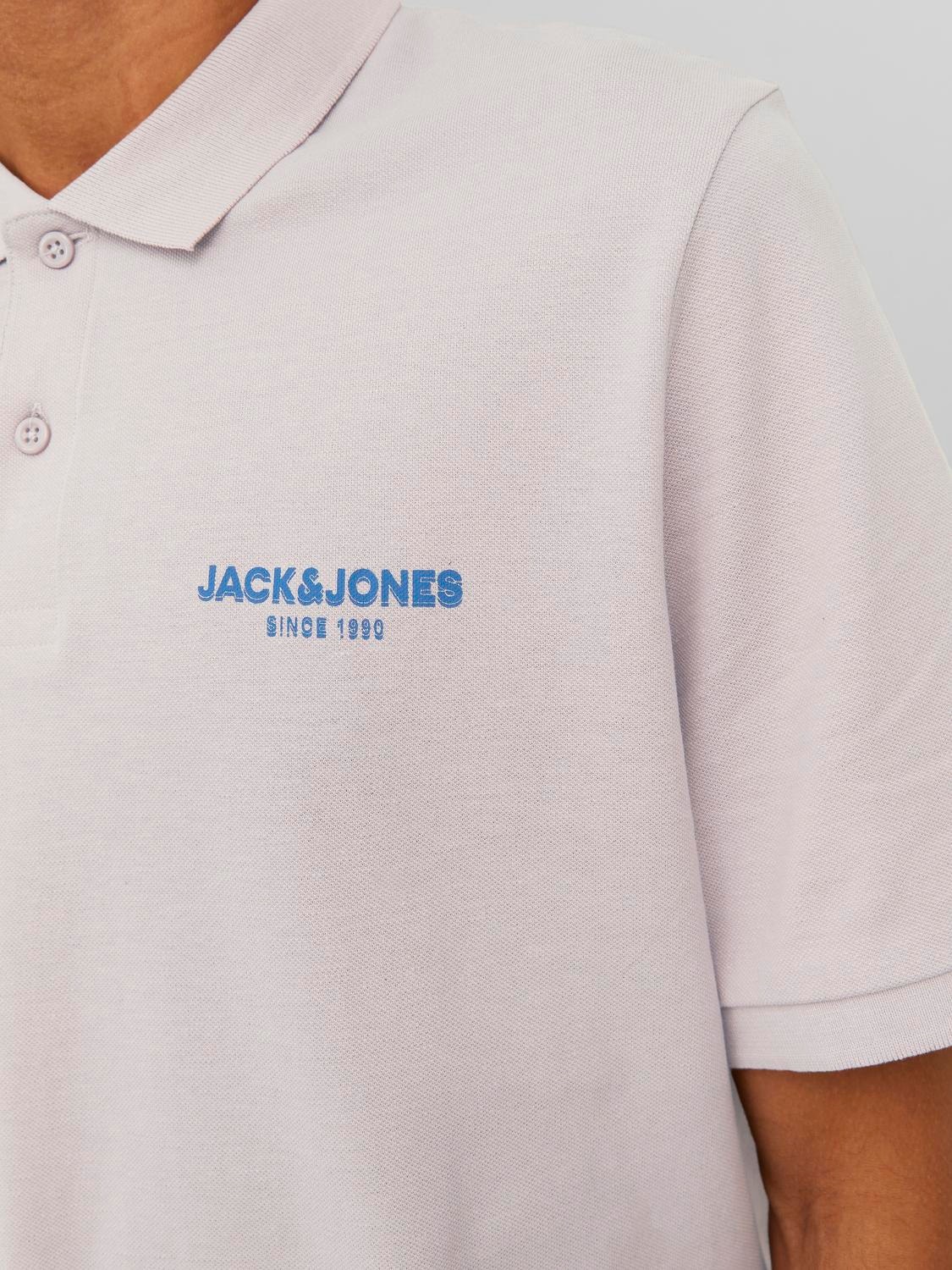 Jack & Jones Logo Shirt collar T-shirt -Violet Ice - 12238848