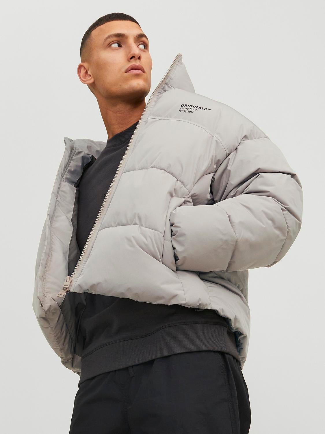 Mens light 2025 grey puffer jacket