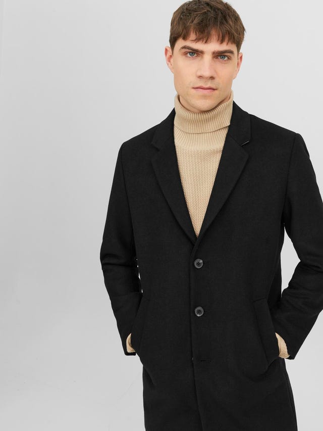 Abrigo largo lana reciclada - Hombre