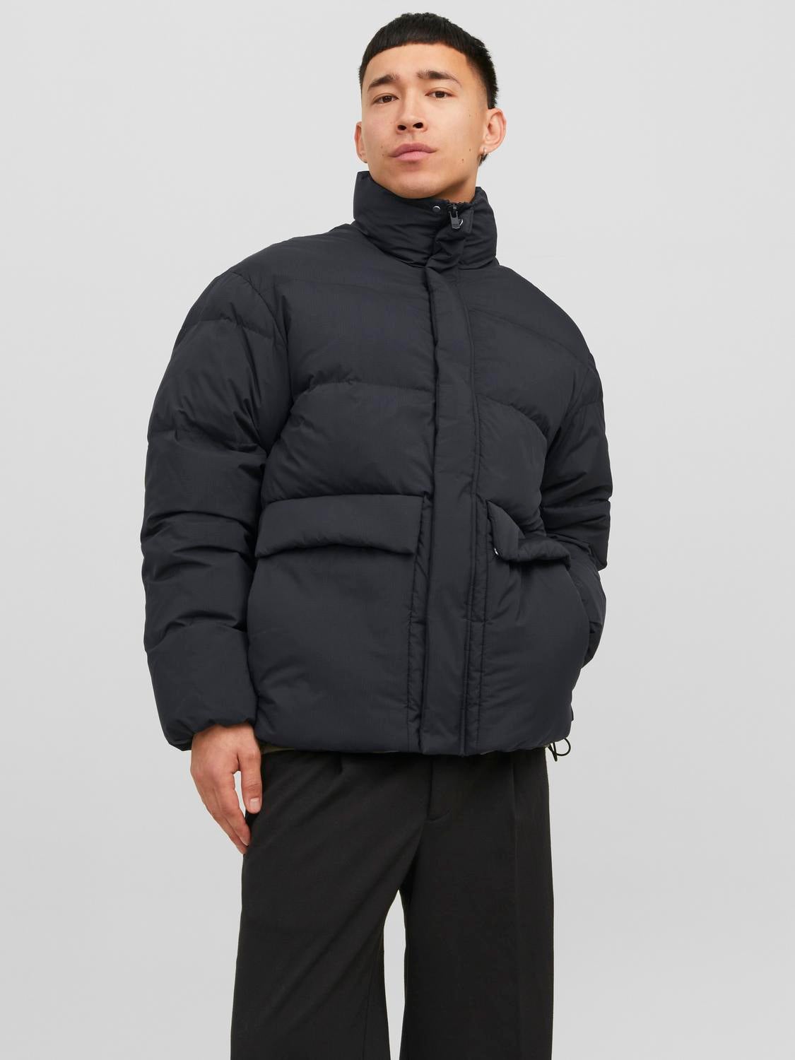 Buy JACK AND JONES Mens Paul Hooded Puffer Jacket Black