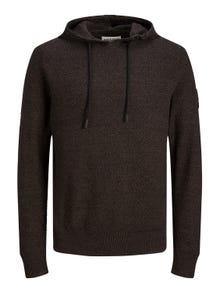 Jack & Jones Plain Hoodie -Seal Brown - 12239312