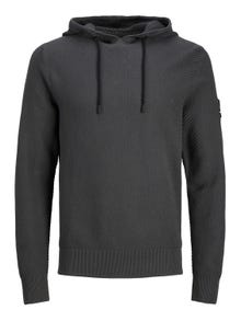 Jack & Jones Plain Hoodie -Asphalt - 12239312