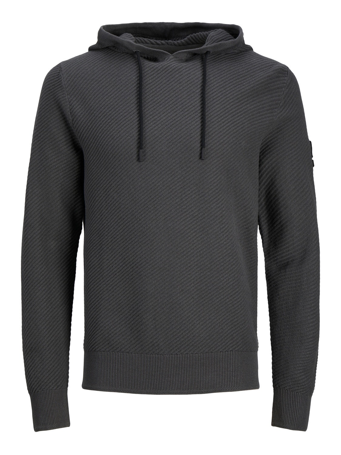 Jack & Jones Plain Hoodie -Asphalt - 12239312