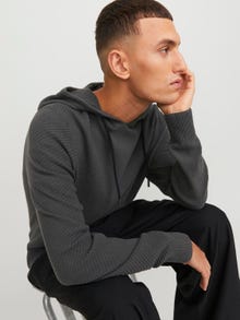 Jack & Jones Plain Hoodie -Asphalt - 12239312