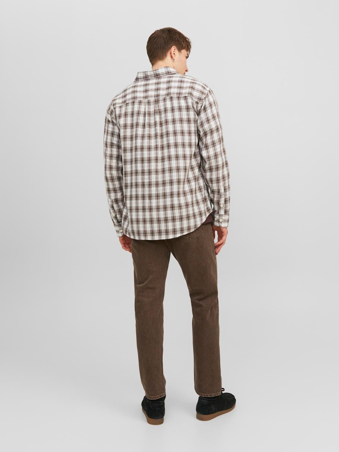 Jack & Jones Regular Fit Checked shirt -Chocolate Brown - 12239322