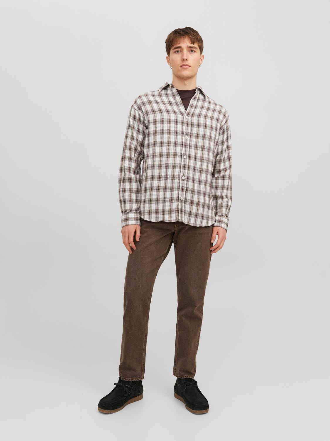 Jack & Jones Camicia a quadri Regular Fit -Chocolate Brown - 12239322