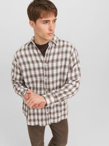 Jack & Jones Regular Fit Checked shirt -Chocolate Brown - 12239322