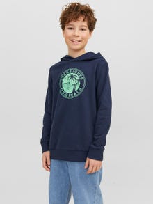 Jack & Jones Printed Hoodie For boys -Navy Blazer - 12239453