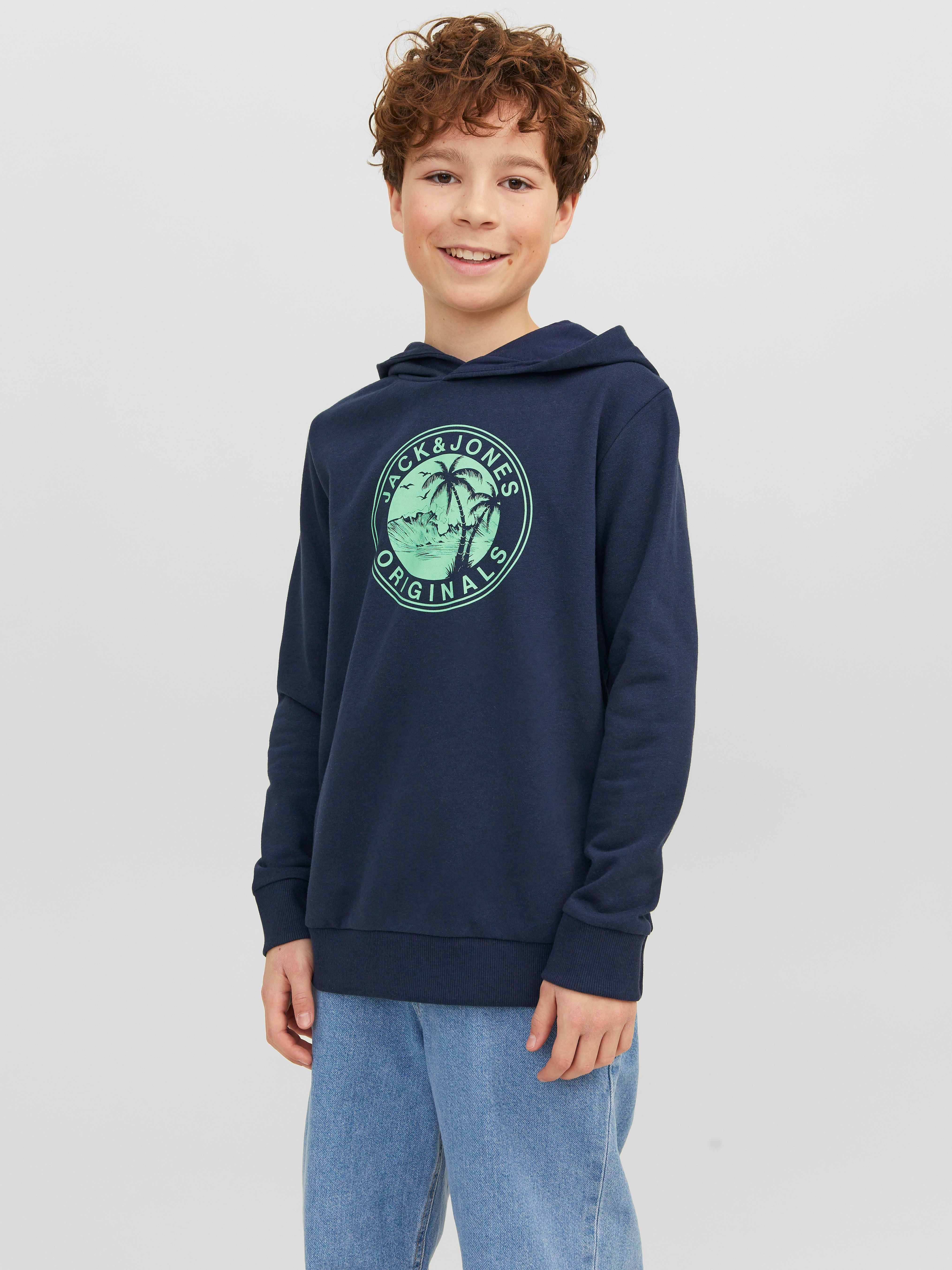 Sweat À Capuche Imprimé Pour Les Garçons - Jack & Jones - Modalova