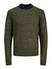 Jack & Jones Melanż Sweter z dzianiny z okrągłym dekoltem -Olive Night - 12239460