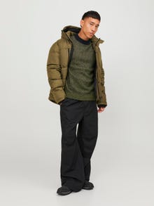 Jack & Jones Melanż Sweter z dzianiny z okrągłym dekoltem -Olive Night - 12239460