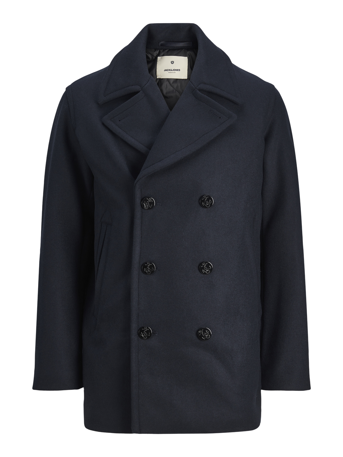 Black wool pea coat online