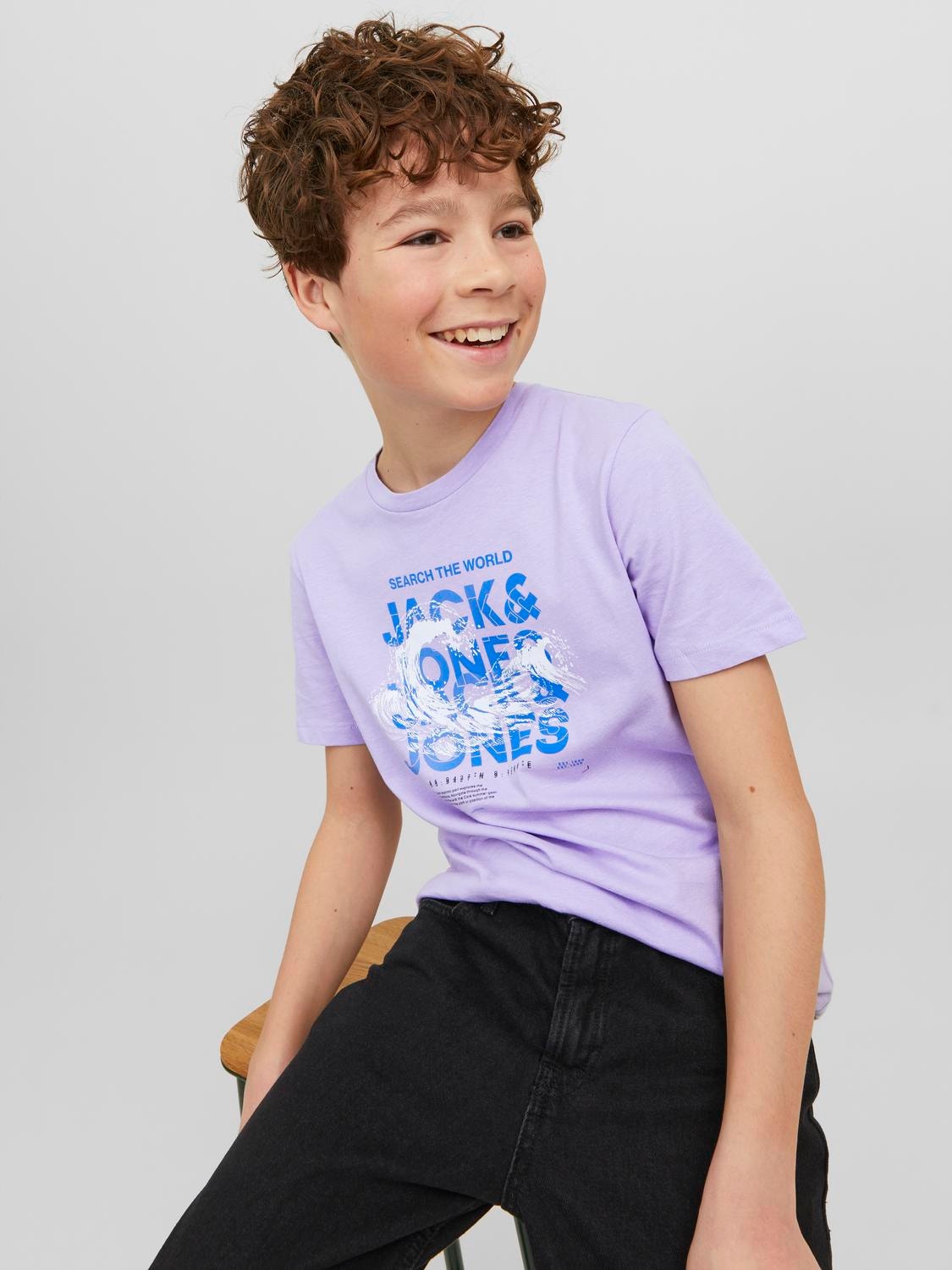 Jack & Jones Logo T-shirt For boys -Lavender - 12239537