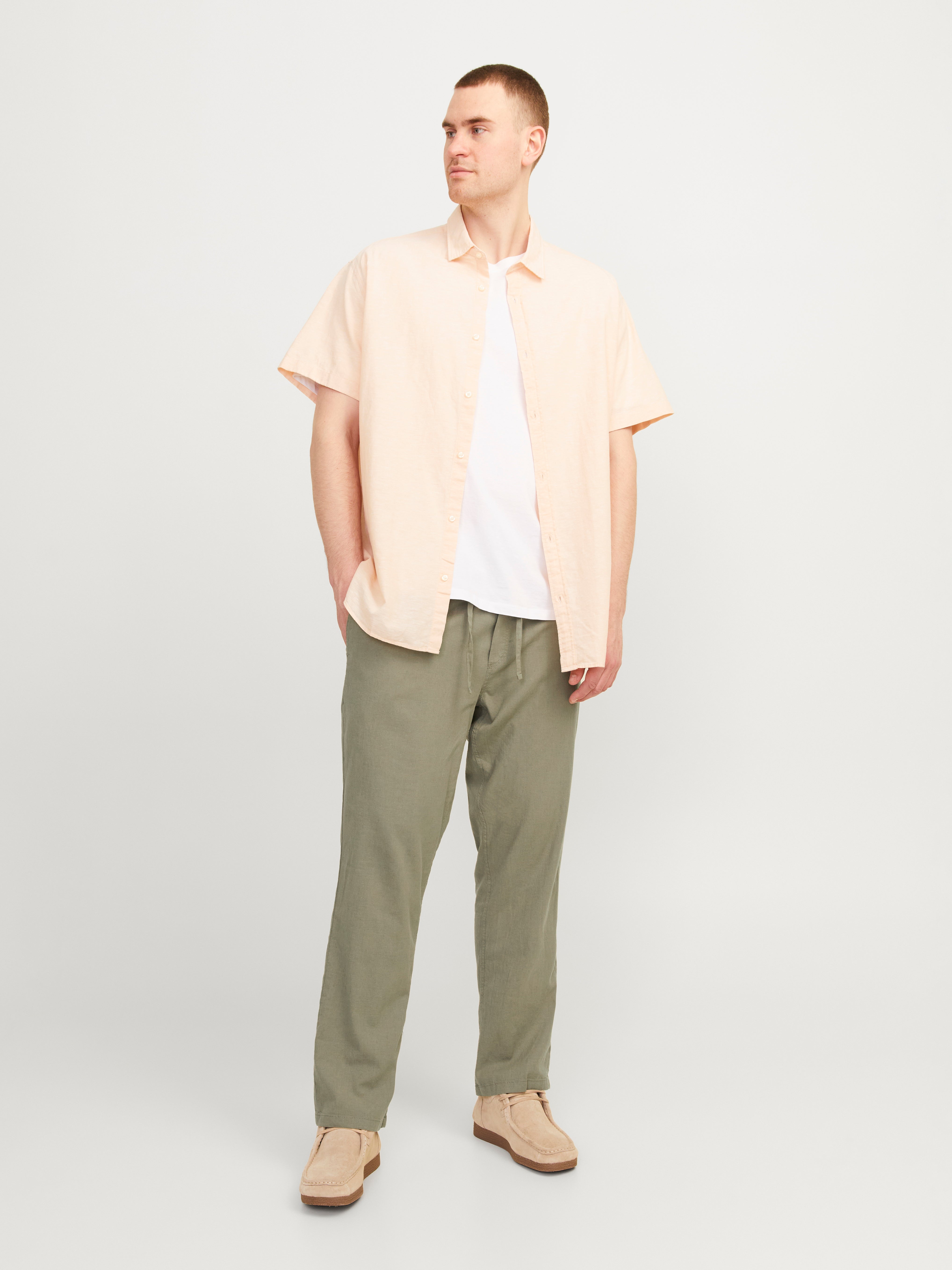 Pants Elastic Waist Carrot on sale Cut Pants - Beige