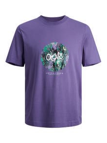 Jack & Jones Nadruk Okrągły dekolt T-shirt -Twilight Purple - 12240120