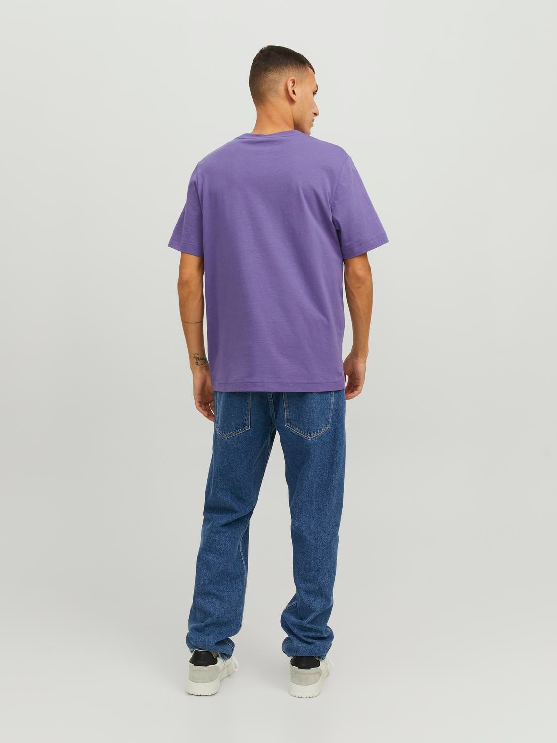 Jack & Jones Bedrukt Ronde hals T-shirt -Twilight Purple - 12240120