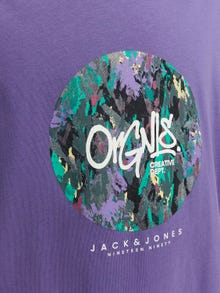 Jack & Jones Gedruckt Rundhals T-shirt -Twilight Purple - 12240120