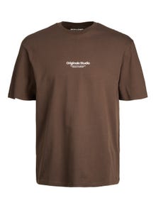 Jack & Jones Spausdintas raštas Apskritas kaklas Marškinėliai -Chocolate Brown - 12240121