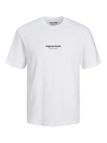 Jack & Jones Printed Crew neck T-shirt -Bright White - 12240121
