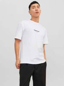 Jack & Jones Spausdintas raštas Apskritas kaklas Marškinėliai -Bright White - 12240121