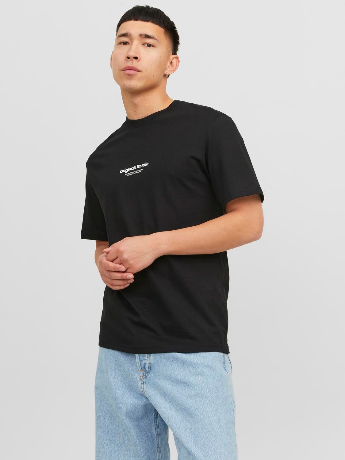 Jack & Jones T-shirt Estampar Decote Redondo -Black - 12240121