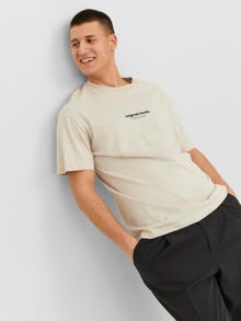 Jack & Jones Trükitud Ümmargune kaelus T-särk -Moonbeam - 12240121