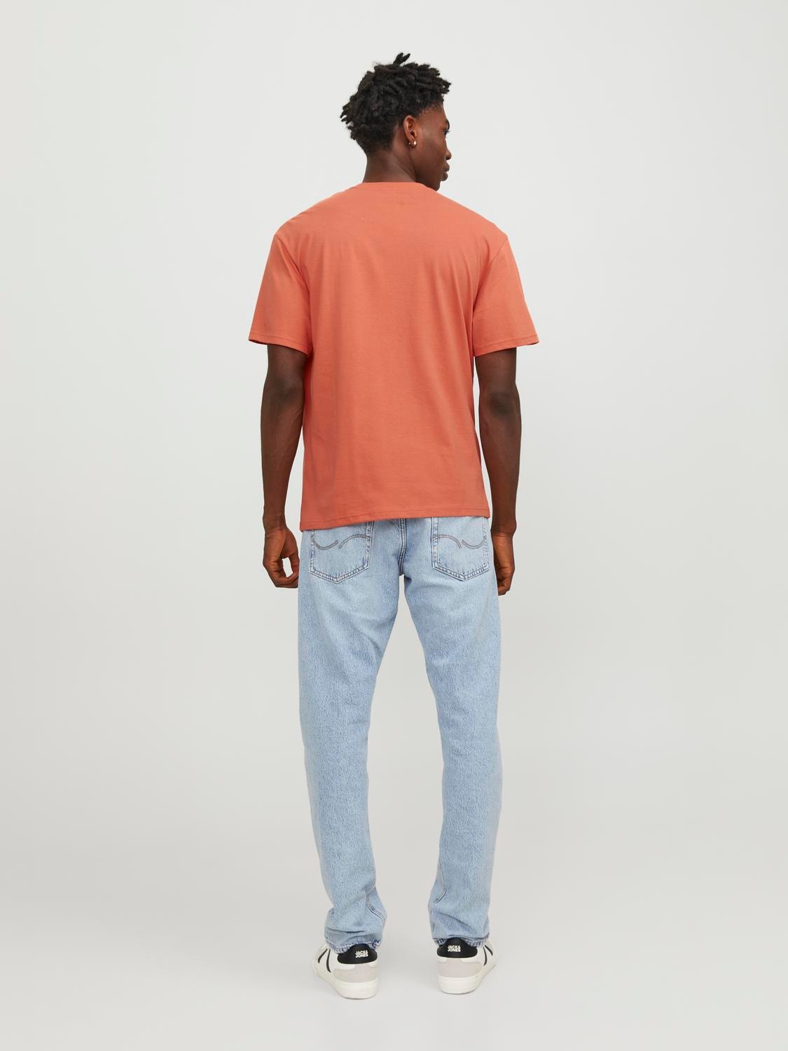 Jack & Jones Nyomott mintás Környak Trikó -Ginger - 12240121