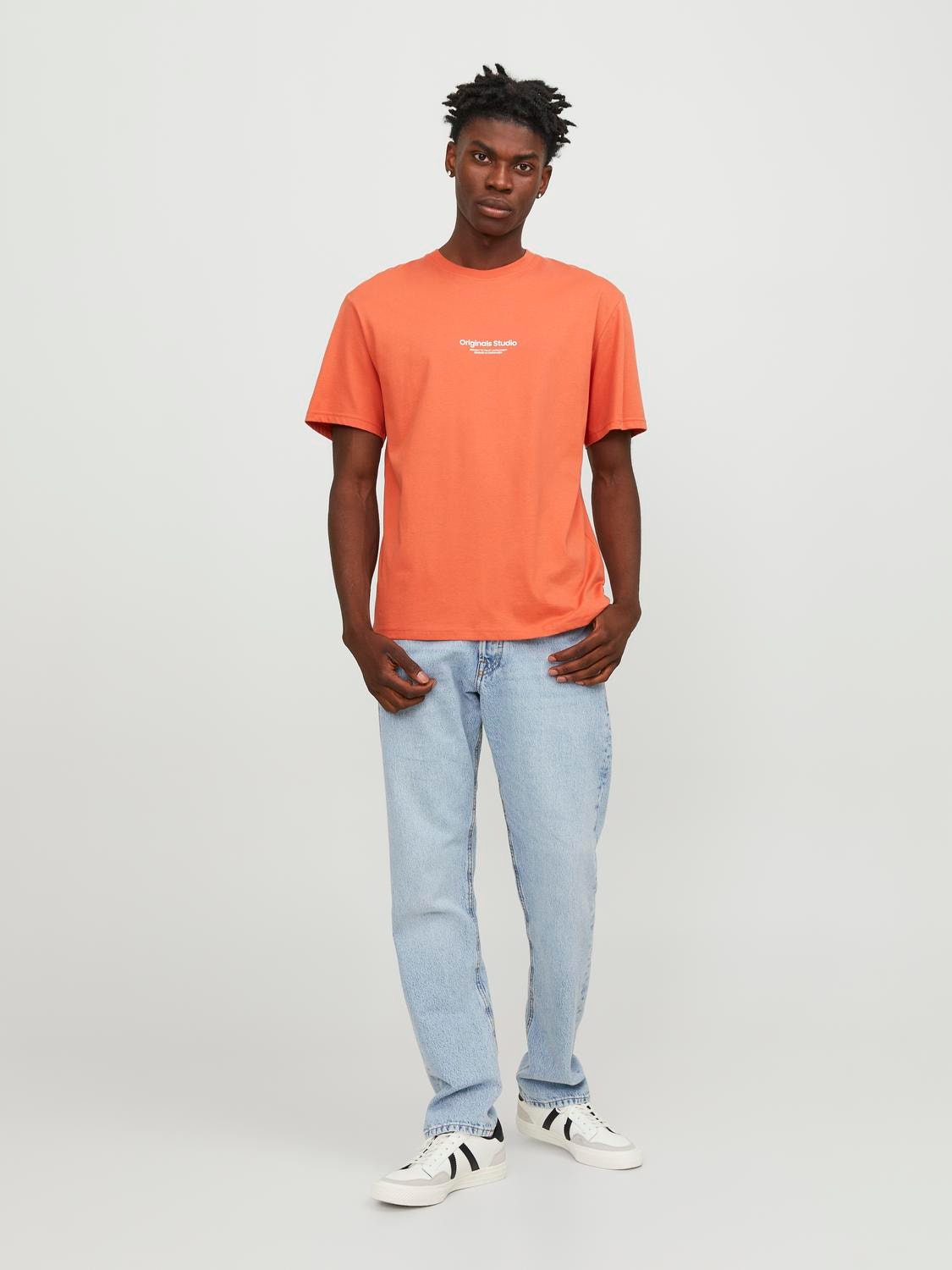 Jack & Jones Nyomott mintás Környak Trikó -Ginger - 12240121