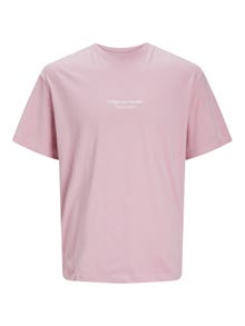 Jack & Jones Spausdintas raštas Apskritas kaklas Marškinėliai -Pink Nectar - 12240121