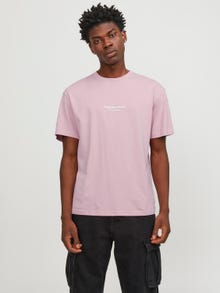 Jack & Jones Tryck Rundringning T-shirt -Pink Nectar - 12240121