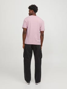 Jack & Jones Printet Crew neck T-shirt -Pink Nectar - 12240121