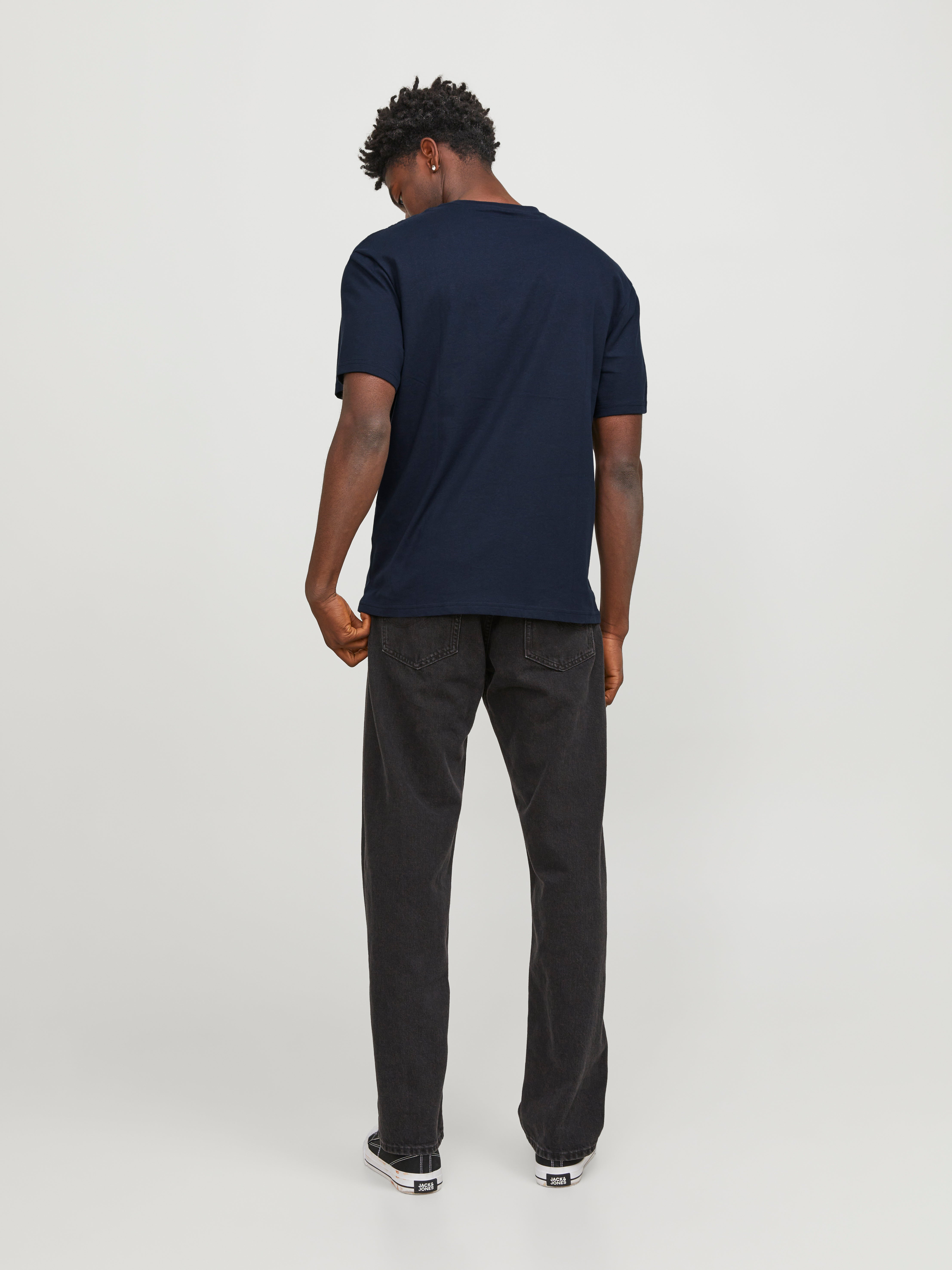 Gedruckt Rundhals T-shirt | Dunkelblau | Jack & Jones®