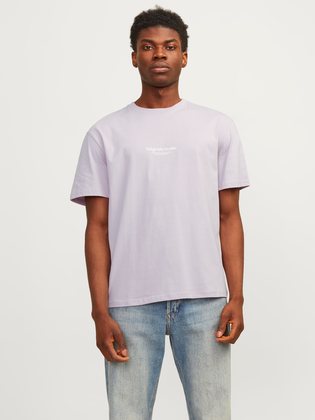 Jack & Jones Printet Crew neck T-shirt -Lavender Frost - 12240121