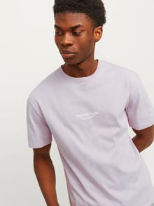 Jack & Jones Printet Crew neck T-shirt -Lavender Frost - 12240121