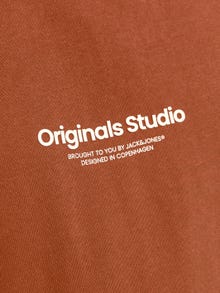 Jack & Jones Nadruk Okrągły dekolt T-shirt -Brandy Brown - 12240121
