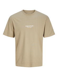 Jack & Jones Nadruk Okrągły dekolt T-shirt -Silver Sage - 12240121