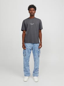 Jack & Jones Nyomott mintás Környak Trikó -Iron Gate - 12240121