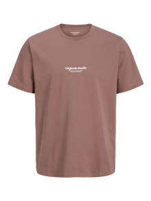 Jack & Jones Painettu Pyöreä pääntie T-paita -Deep Taupe - 12240121
