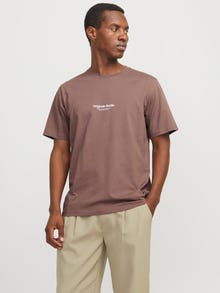 Jack & Jones Painettu Pyöreä pääntie T-paita -Deep Taupe - 12240121