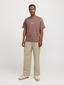 Jack & Jones Painettu Pyöreä pääntie T-paita -Deep Taupe - 12240121