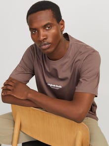 Jack & Jones Painettu Pyöreä pääntie T-paita -Deep Taupe - 12240121