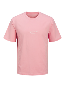 Jack & Jones Tryck Rundringning T-shirt -Tickled Pink - 12240121