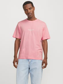 Jack & Jones Tryck Rundringning T-shirt -Tickled Pink - 12240121